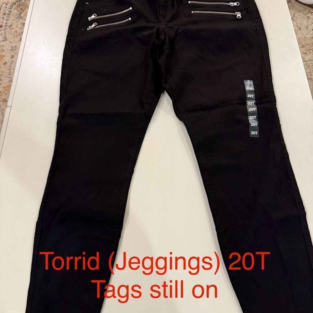 Torrid Black Jeggings with Zipper Accents